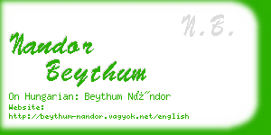 nandor beythum business card